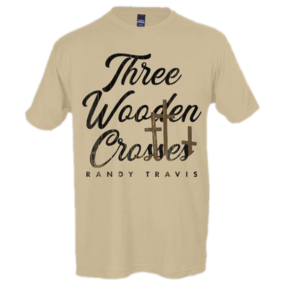 Randy Travis Tan Three Wooden Crosses Tee Richards and Southern