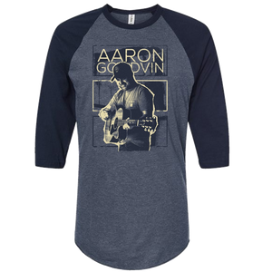 Aaron Goodvin Heather Denim and Navy Raglan