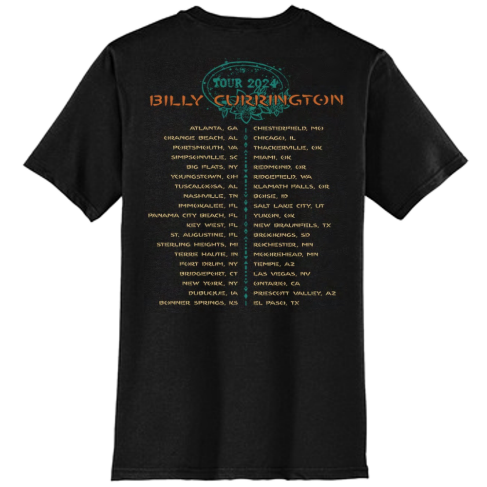 Billy Currington Black 2024 Tour Tee Richards and Southern