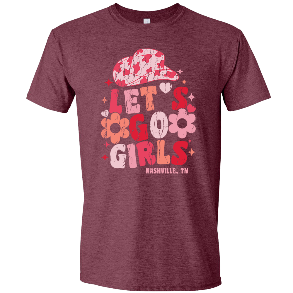 Heather Maroon Let's Go Girls Tee – Richards and Southern