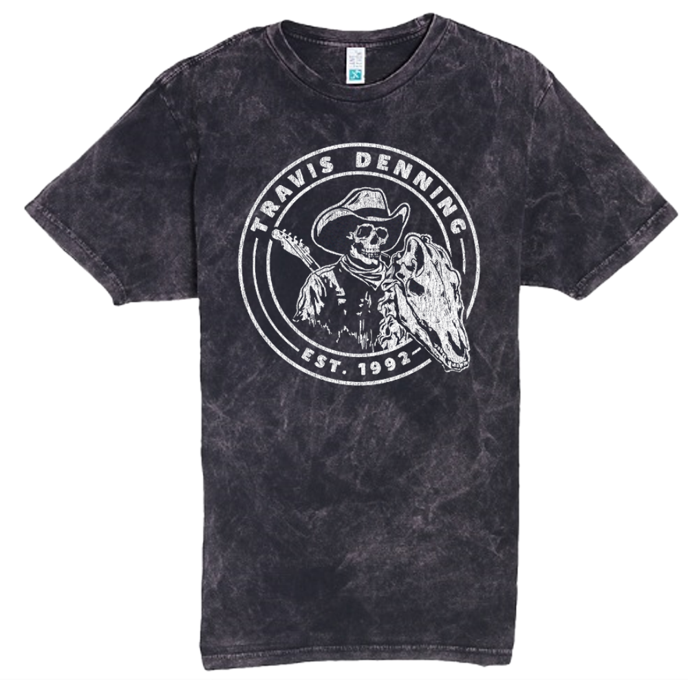 Travis Denning Vintage Black Skeleton Tee