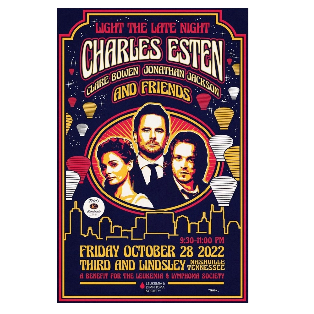 Charles Esten SIGNED 2022 Light the Night Poster Richards and Southern